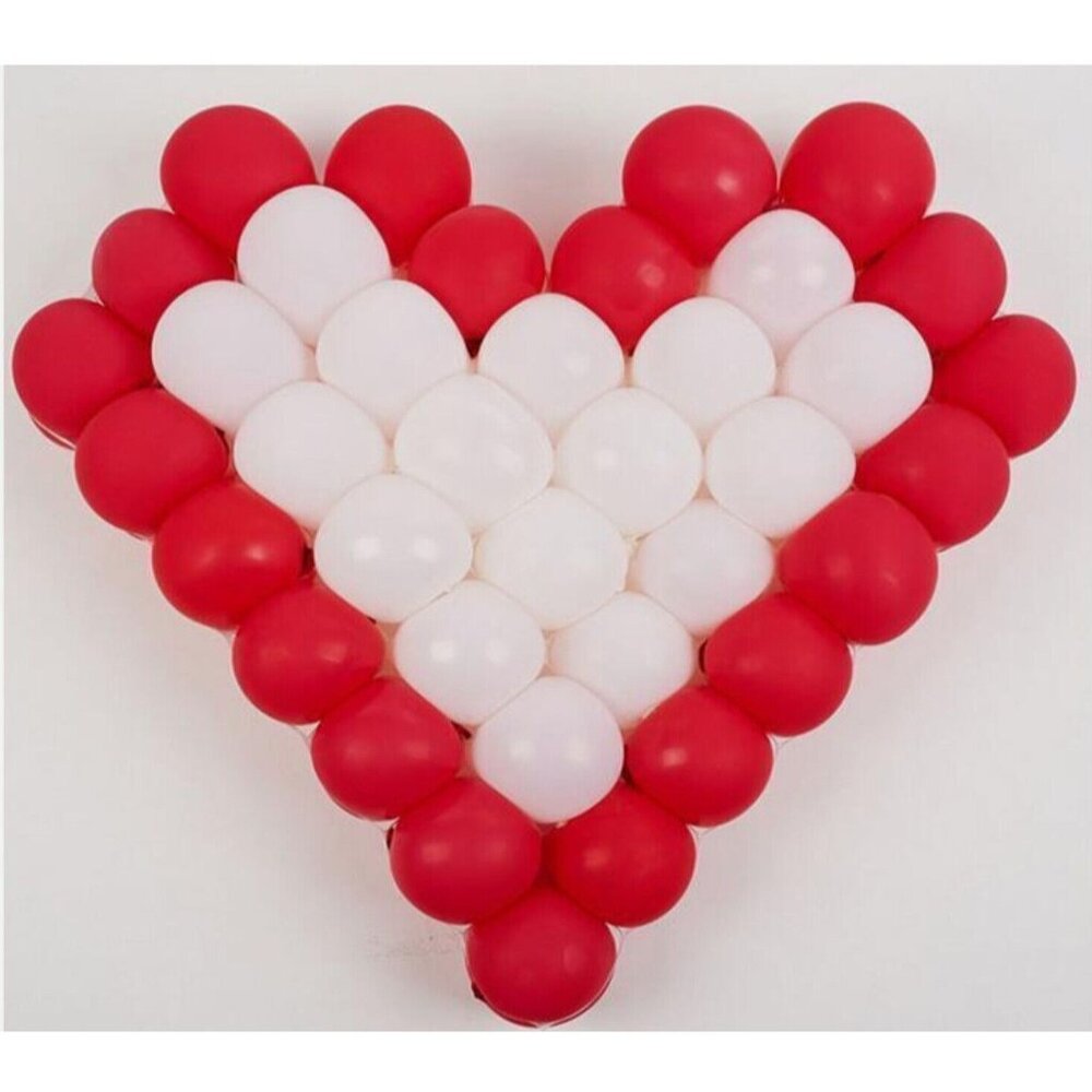 Heart Shape Grid Balloon Frame Valentines Party RED & WHITE Engagement Bridal